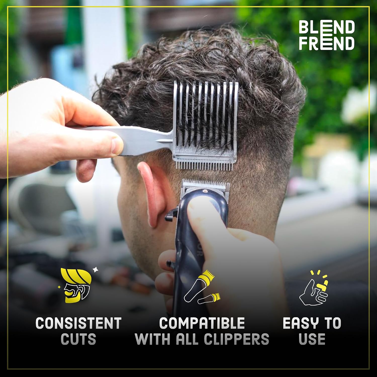 Blend Frend Original – Left Handed Professional Hair Blending Tool (Grade 1 – 3Mm) | Seamless Fade & Taper Guide | Easy Diy Haircuts For Men & Boys | Works With All Clippers