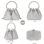 Sweetovo Bling Crystal Rhinestone Purse for Women Sparkly Clutch Handbag Crossbody Bag for Evening Wedding Party Prom