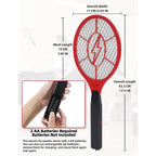 Electric Fly Swatter 2 Pack (Red & Blue), Battery Powered Bug Zapper Racket For Mosquitoes & Flies, Safe Protective Mesh, Indoor & Outdoor Use, Batteries Not Included