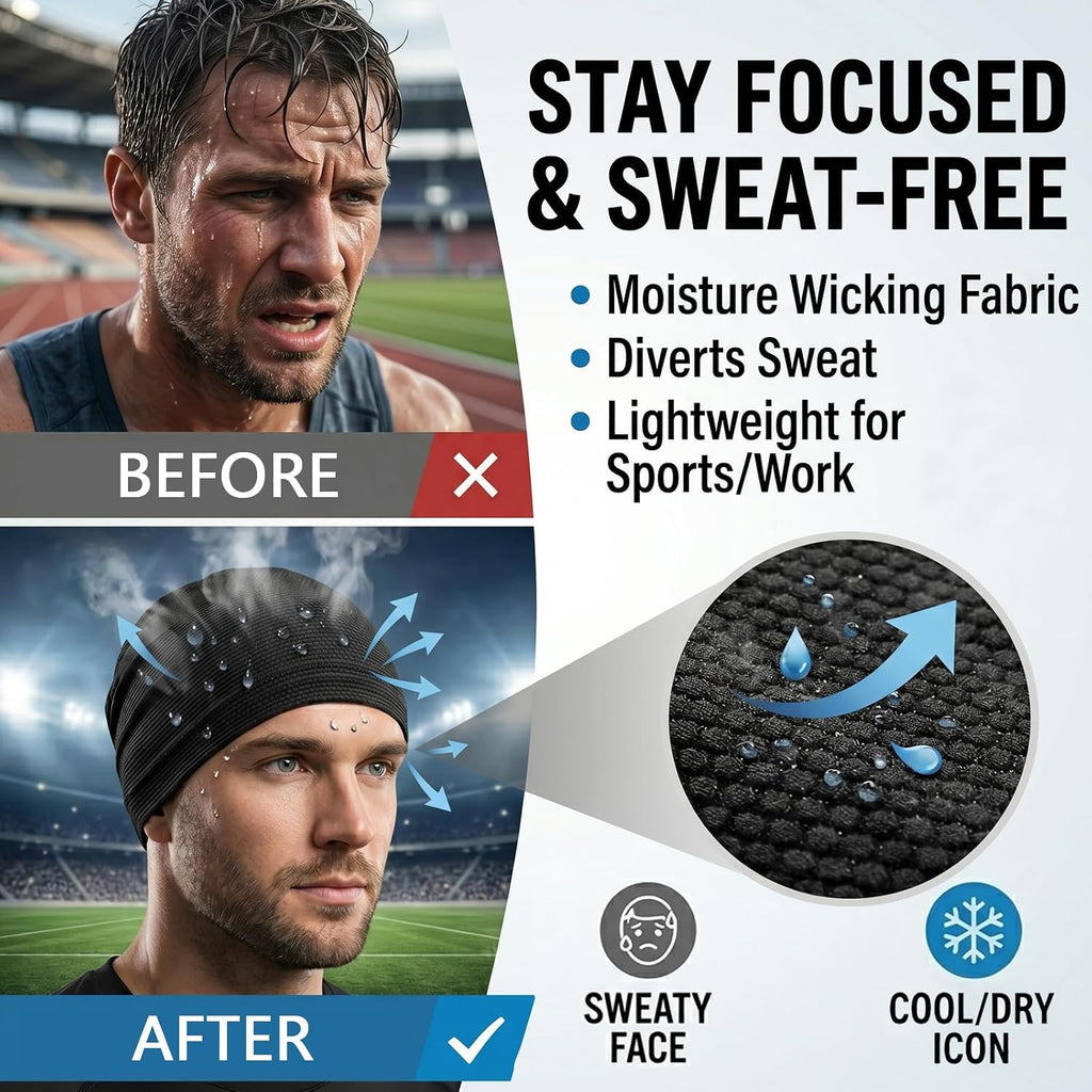 2 Pack Cooling Skull Caps For Men & Women, Breathable 3D Mesh Sweat Wicking Running Hat For Cycling Helmet Liner