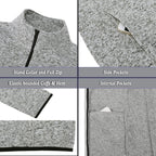 Women'S Long Sleeve Sweater Fleece Zip Up Speckled Jacket With Pockets