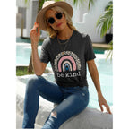 Graphic T Shirts for Women Summer Casual Tops Short Sleeve Tees Loose Fits Blouse Dark Grey
