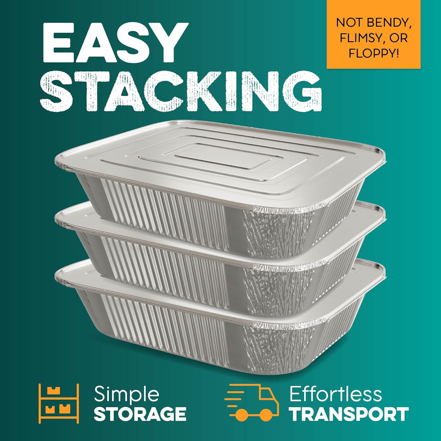 Aluminum Pans With Lids 9x13 [10 Sets] Aluminum Foil Pans Trays With Lids - Half Size Tin Foil Disposable Pans For Baking, Roasting, Cake Serving Dishes, Catering Supplies, Steam Table Chafing
