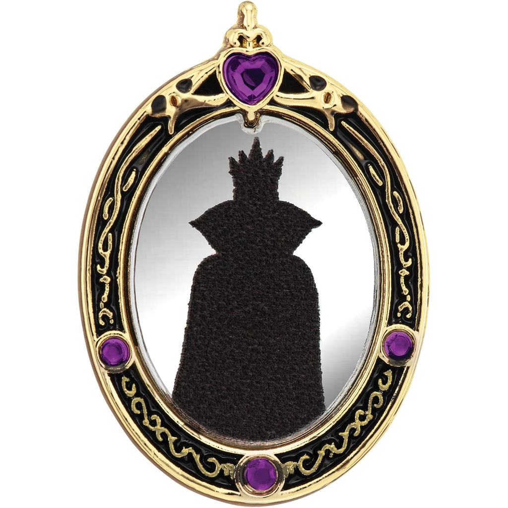 Citizen Ladies' Eco-Drive Disney Villians Evil Queen Gold Stainless Steel Case And Black Leather Strap Watch And Pin Gift Set, Black Dial,Crystal Accent,Date (Model: Ga1082-46W)