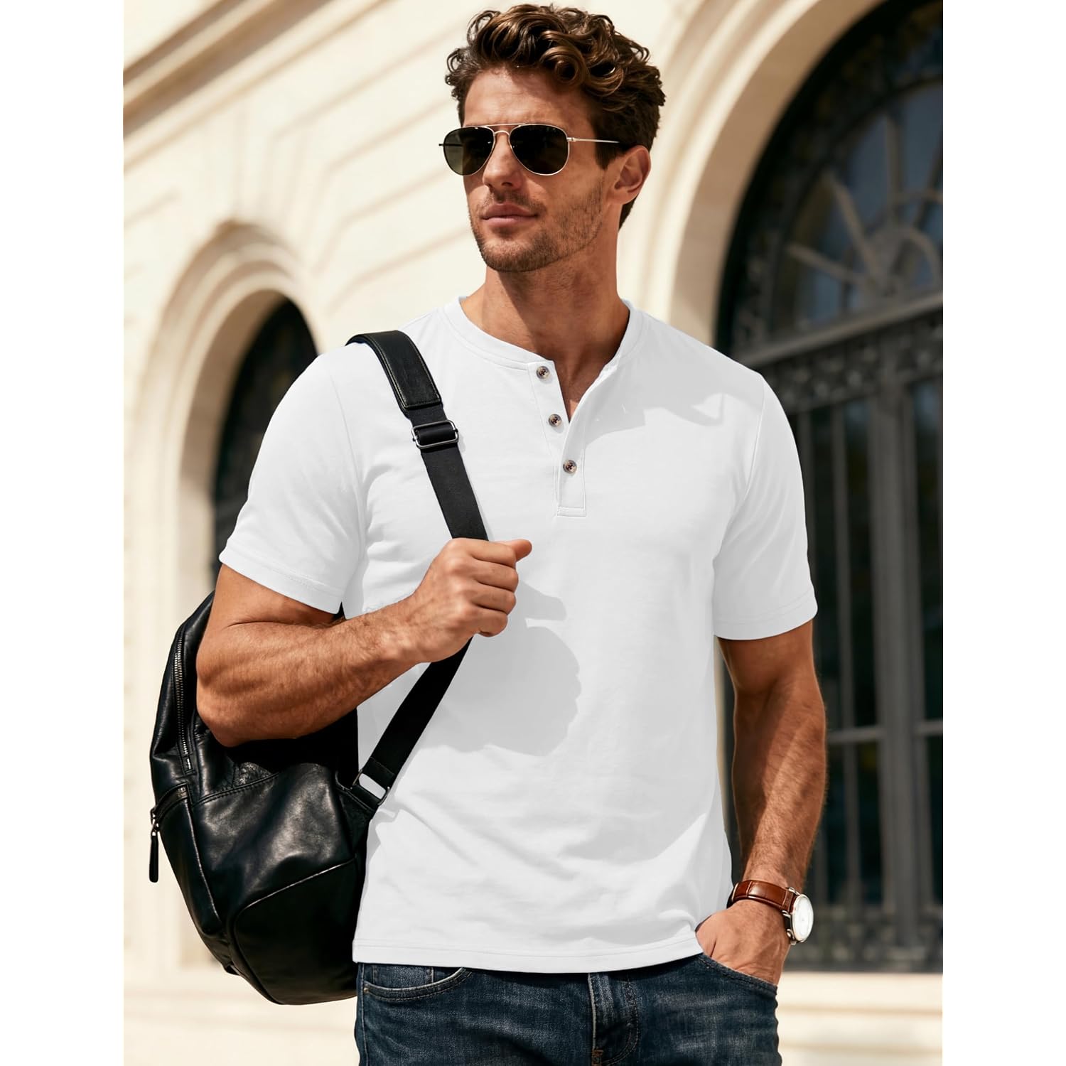 Magcomsen Men'S Henley Short Sleeve Shirt Moisture Wicking Lightweight Cotton T-Shirts Casual Summer Basic Tee Shirt