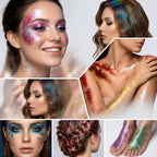 YOUNG VISION Body Glitter Stick, Chunky Mermaid Face Glitter Makeup, Mess-Free Long Lasting Hair & Body Shimmer Sequins for Siren Eyes Halloween Cosplay Festival Accessories - Ocean Blue