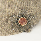 Women Retro Classic Visor Newsboy Cabbie Cap Beret Hats with Flower Buckle for Woman Ladies 1khaki