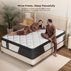 Queen Hybrid Mattress 12 Inch In A Box, Cooling Gel Memory Foam & Pocket Springs, Medium Firm, Pressure Relief & Motion Isolation, Extra Edge Support, Fiberglass Free, All Sleep Positions, Pillow Top