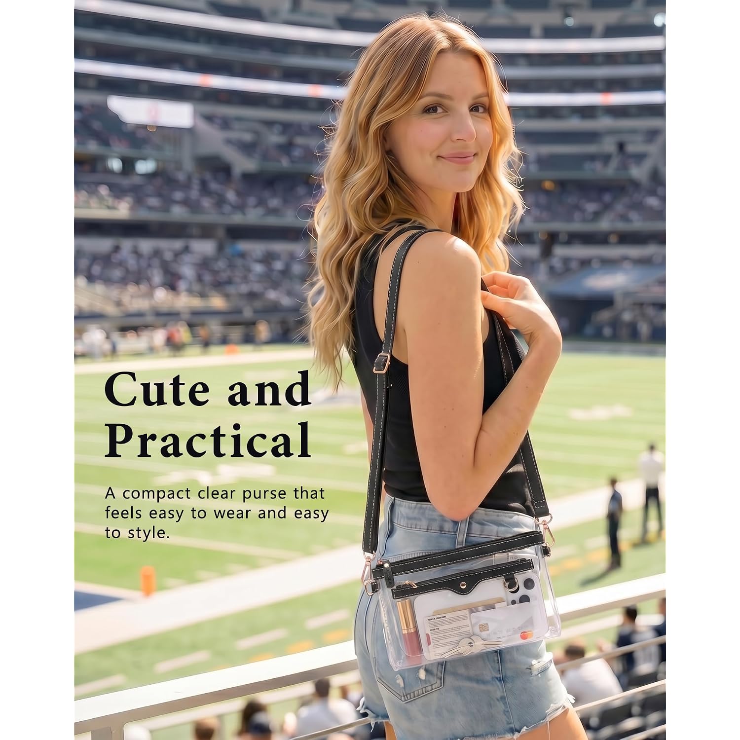 Small Clear Bag For Stadium Events, Stadium Approved Clear Purse For Women,