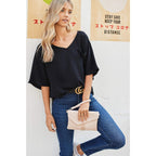 Envelope Wristlet Clutch Crossbody Bag With Chain Strap