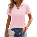 Yucolen Polo Shirts For Women Short Sleeve V Neck Golf Shirt Upf 50+ Sun Protection Work Summer Casual Tops