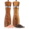 Wooden Salt And Pepper Grinder Set: Refillable Salt & Pepper Mills Adjust For Customized Coarseness, Crafted Of Solid Acacia Wood With Ceramic/Stainless Steel Core, 8 Inches Each