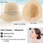 Mesh Woven Bucket Sun Hats For Women Floppy Wide Brim Beach Bucket Hat Foldable Lightweight Uv Protection Summer Cap