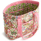 Vera Bradley Women'S Premium Cotton Hathaway Tote Bag – Quilted Reversible Shoulder Purse
