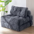 Maxyoyo Folding Sofa Bed, Convertible Chair With Pillow Foldable Couch With Back Support, Portable Fold Out Chair Bed Comfy Floor Sofa Lounge For Living Room Bedroom, Dark Grey, Single