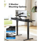 Huanuo 48″ X 24″ Electric Standing Desk With 2 Drawers, C-Clamp Mount Compatible, Height Adjustable Computer Desk, Home Office Stand Up Desk With 4 Preset Heights & 2 Hooks, Black