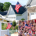 5 Ft Flag Pole For Outside House, 1" Stainless Steel Flag Pole Kit With 2-Position Flagpole Holder Bracket & 360° Spinning Metal Flag Ring Clips, Outdoor Porch Wall Mounted For 3X5 Flag (5 Ft, Silver)