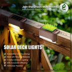 Solpex Solar Deck Lights Outdoor 16 Pack,Step Light Waterproof,Warm White | Led Solar Lights For Outdoor Stairs,Step,Fence,Yard,Patio And Pathway