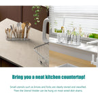 Niuyichee 304 Stainless Steel Utensil Holder, Dish Drying Rack, Kitchen Utensil Organizer, Knife And Fork Drainage Rack, Kitchen Drainage Basket Accessories, With Hooks, Rust Proof, Color-Silver