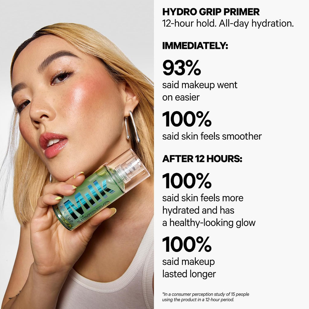 Milk Makeup Hydro Grip Primer With Hyaluronic Acid + Niacinamide – Hydrating Face Primer Grips Makeup For Up To 12 Hours – Silicone-Free, Lightweight Gel With Dewy Finish