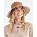 Solbari Resort Wide Brim Sun Hat UPF 50+ Packable UV Protection, Adjustable Size, Ponytail Opening, Stylish, Breathable