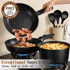 Umite Chef 21Pcs Pots And Pans Set Non Stick, Nonstick Ceramic Cookware Sets Detachable Handle, Non Toxic Healthy Induction Cookware, Kitchen Cooking Set, With Frying Pans Set, Dishwasher/Oven Safe