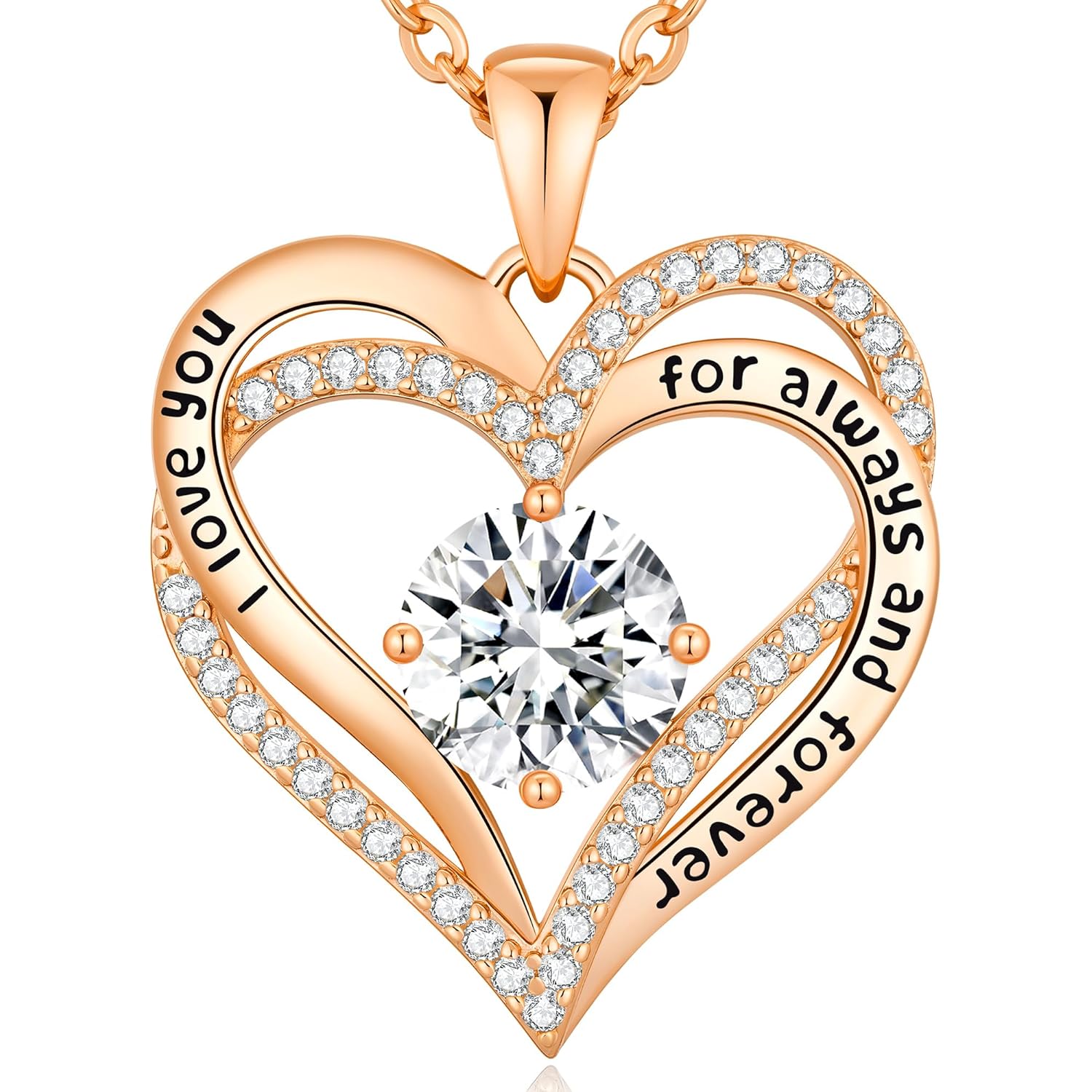 CDE Mothers Day Gifts Forever Love Heart Necklaces for Women, Wedding Anniversary, Valentine's，Birthday Mothers Christmas Day Gifts for Mom, Mother, Wife, S925 Silver Jewelry with Birthstone Pendant
