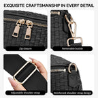 Fodoko Woven Crossbody Bag For Women Woven Leather Bum Bags Checkered Cross Body Bags With Zipper