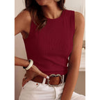 PRETTYGARDEN Sleeveless Tops for Women 2026 Summer Ribbed Tank Top Fitted Shirts Basic Tees Cute Spring Going Out Y2k Clothes