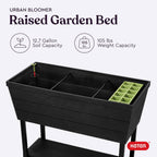 Keter Urban Bloomer 12.7 Gallon Raised Garden Bed And Outdoor Herb Garden Planter With Self Watering Gauge And Drainage Plug, Dark Grey