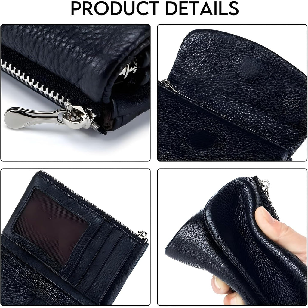 Unisex Pebble Leather Wallet, 5.3In Short Genuine Leather Coin Card Holder, Unisex Clutch Bags, Can Hold Coins, Id Cards