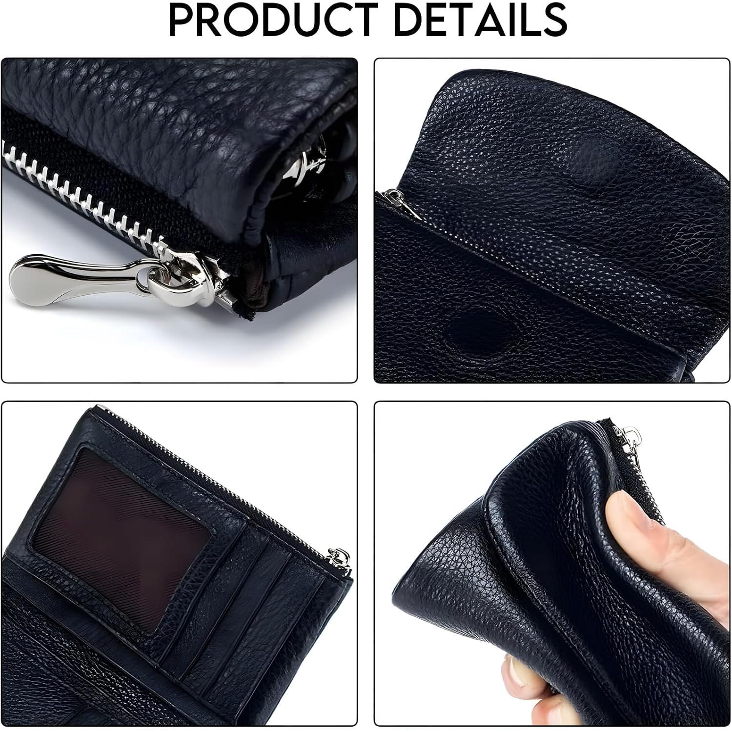 Unisex Pebble Leather Wallet, 5.3In Short Genuine Leather Coin Card Holder, Unisex Clutch Bags, Can Hold Coins, Id Cards
