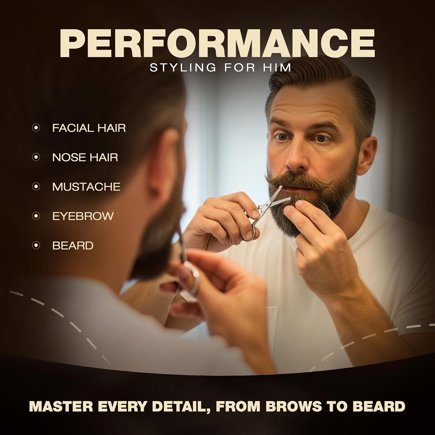 Utopia Care Eyebrow Scissors, Professional Stainless Steel Small Shears for Men and Women, Nose Hair Scissors for Grooming Mustache, Beard, Eyelashes, Ear Hair Trimming, Silver
