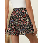 Women's Shorts 2026 Summer Casual Cute Ruffle Shorts Comfy Elastic Waist Drawstring Pleated Short with Pockets