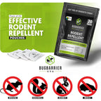 Bugbarrier'S Extra-Strength Mouse Repellent Deterrent Pouches, Usda 99% Biobased, Peppermint & Rosemary Oils Repel Mice Nesting In Car, Rv, Boat, Garage, Shed, Cabin Made In The Usa (Pack Of 20)