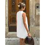Womens Square Neck Dress Sleeveless Cotton Sundresses Casual Summer Tank Mini Dress For Women 2026