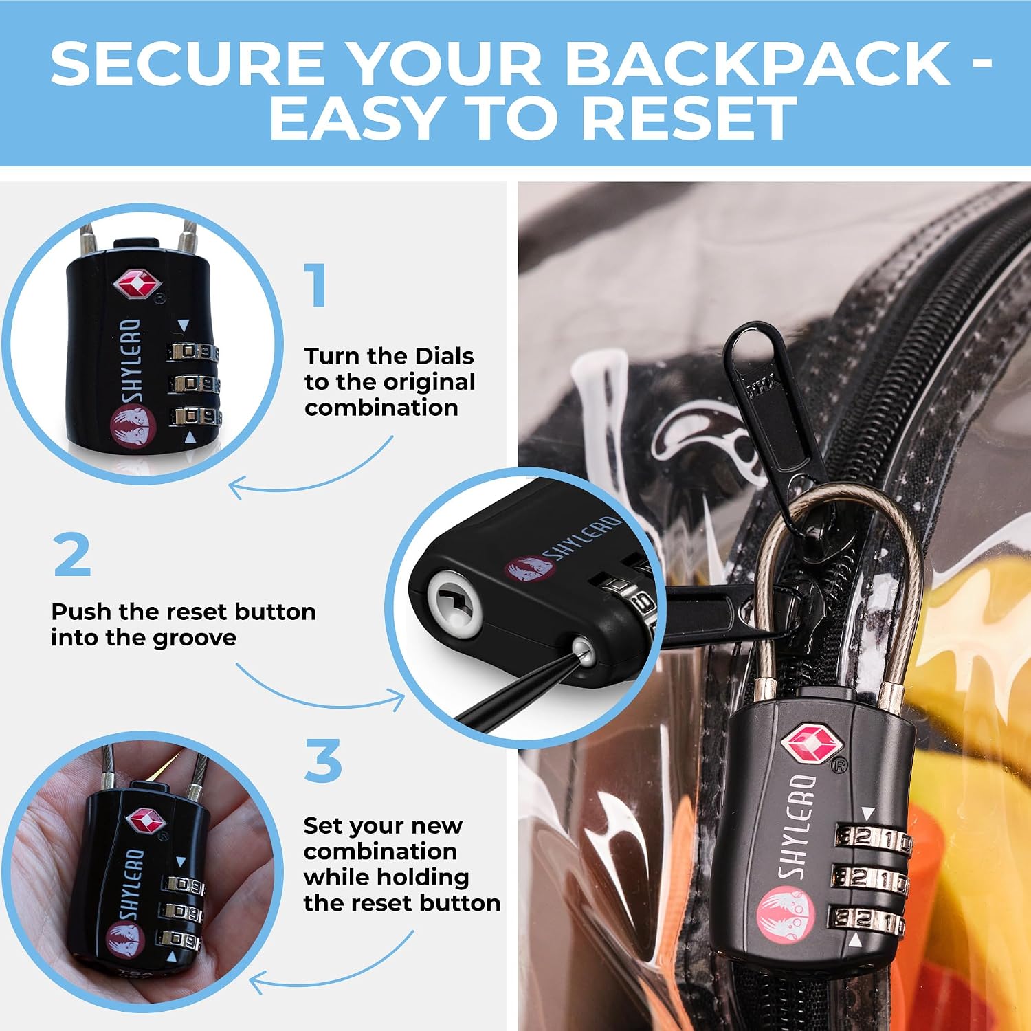 Clear Backpack Heavy Duty Xl - H18''Xw14''Xd8. Has Tsa Lock - Black | Pvc Transparent Backpack Has 2-Way Premium Zipper And Key Holder. Extra Large