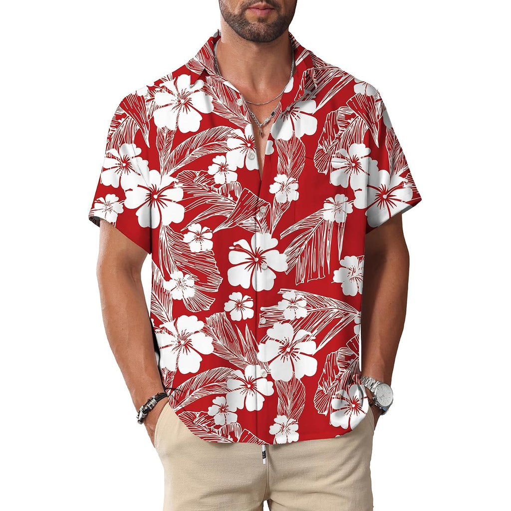 Kyku Hawaiian Shirt For Men: Beach Vacation Summer Short Sleeve Button Down Mens Shirts Casual Stylish