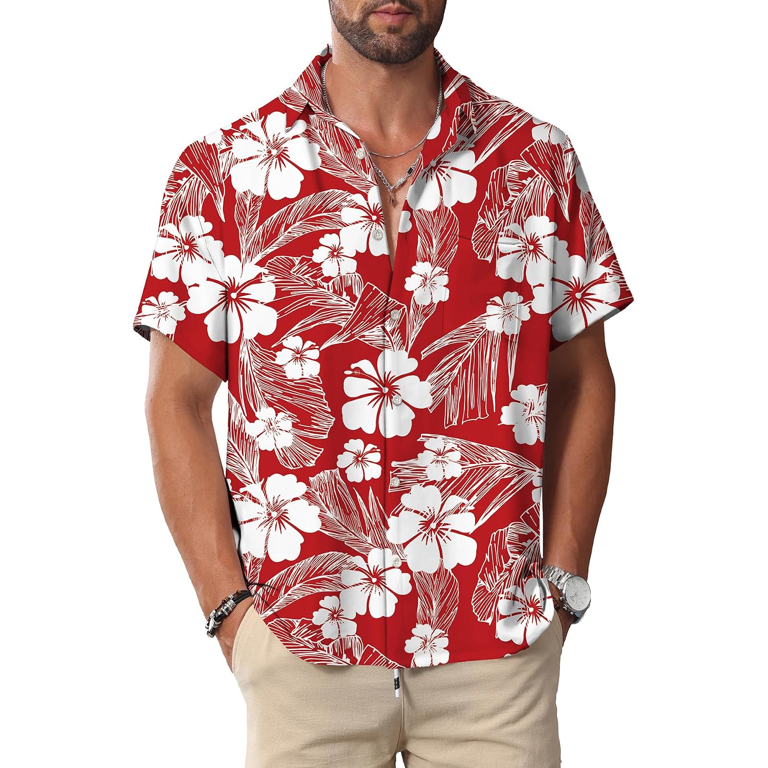 Kyku Hawaiian Shirt For Men: Beach Vacation Summer Short Sleeve Button Down Mens Shirts Casual Stylish
