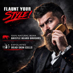 Beard Brush, Beard Comb, Beard Oil, & Beard Balm Grooming Kit for Men's Care, Travel Facial Hair Set for Growth, Styling, Shine & Softness, Great Gifts for Him, Fathers Day, Dad Gifts