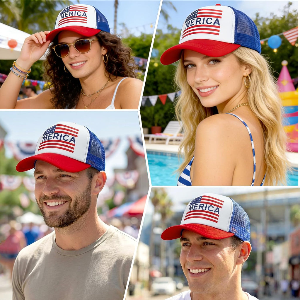 4Th Of July Hat 4Th Of July Accessories Adjustable Baseball Cap Snapback Mesh American Flag Usa Hat Fourth Of July Memorial Veterans Labor For Women Men Teen