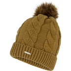 Spyder Women'S Cable Knit Pom Pom Beanie With Ribbed Cuff