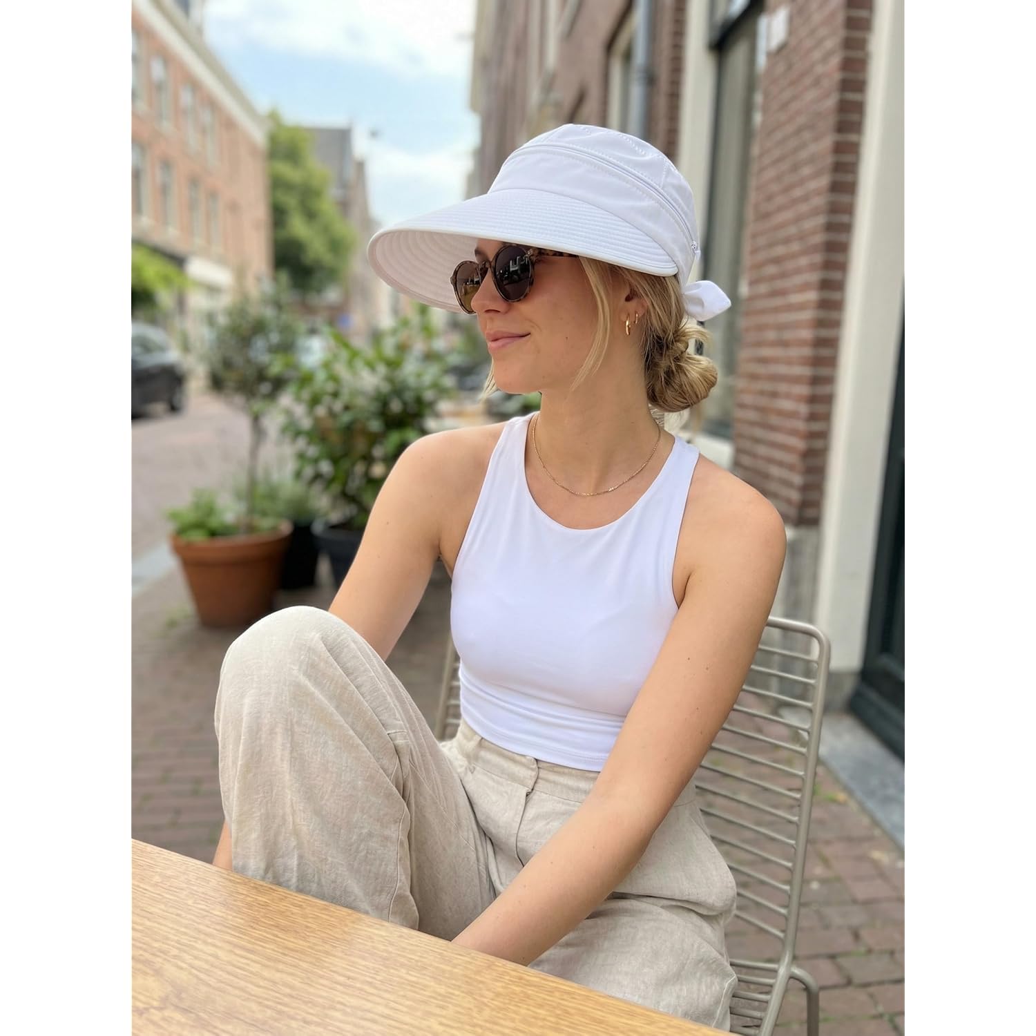 2-in-1 Women’s Sun Visor Sun Hat Zipper Off Ponytail Friendly, Lightweight Quick Dry, Summer UV Protection