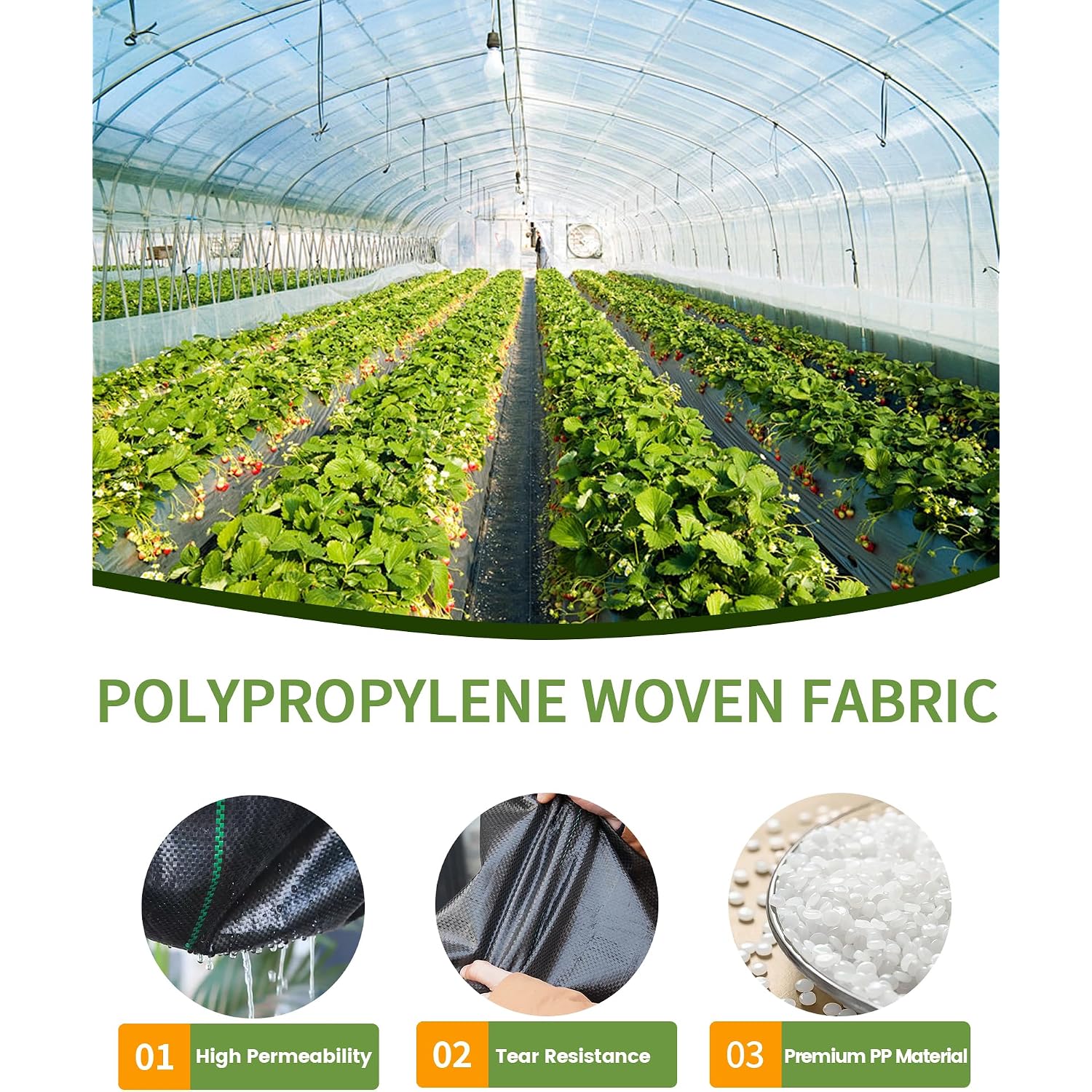 2.6Ftx100Ft Weed Barrier Landscape Fabric Heavy Duty Geotextile | Woven Polypropylene, Uv-Stabilized, Water And Air Permeable, Green Alignment Stripes, Suitable Under Gravel And Mulch