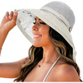Women's-Mesh-Sun-Hats Wide-Brim Summer Beach Bucket Caps for Girls Outdoor-UV-Protection Foldable-Fishing-Hat Chin Strap