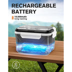 East Oak Cordless Electric Lunch Box For Adults, Heated Lunch Box Battery Powered With Automatic Heating, 5.5 Cups Portable Food Warmer With Removable Tray Divider