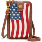 Montana West American Flag Phone Purse For Women Patriotic Crossbody Bag American Pride Cellphone Purse With Removable Strap