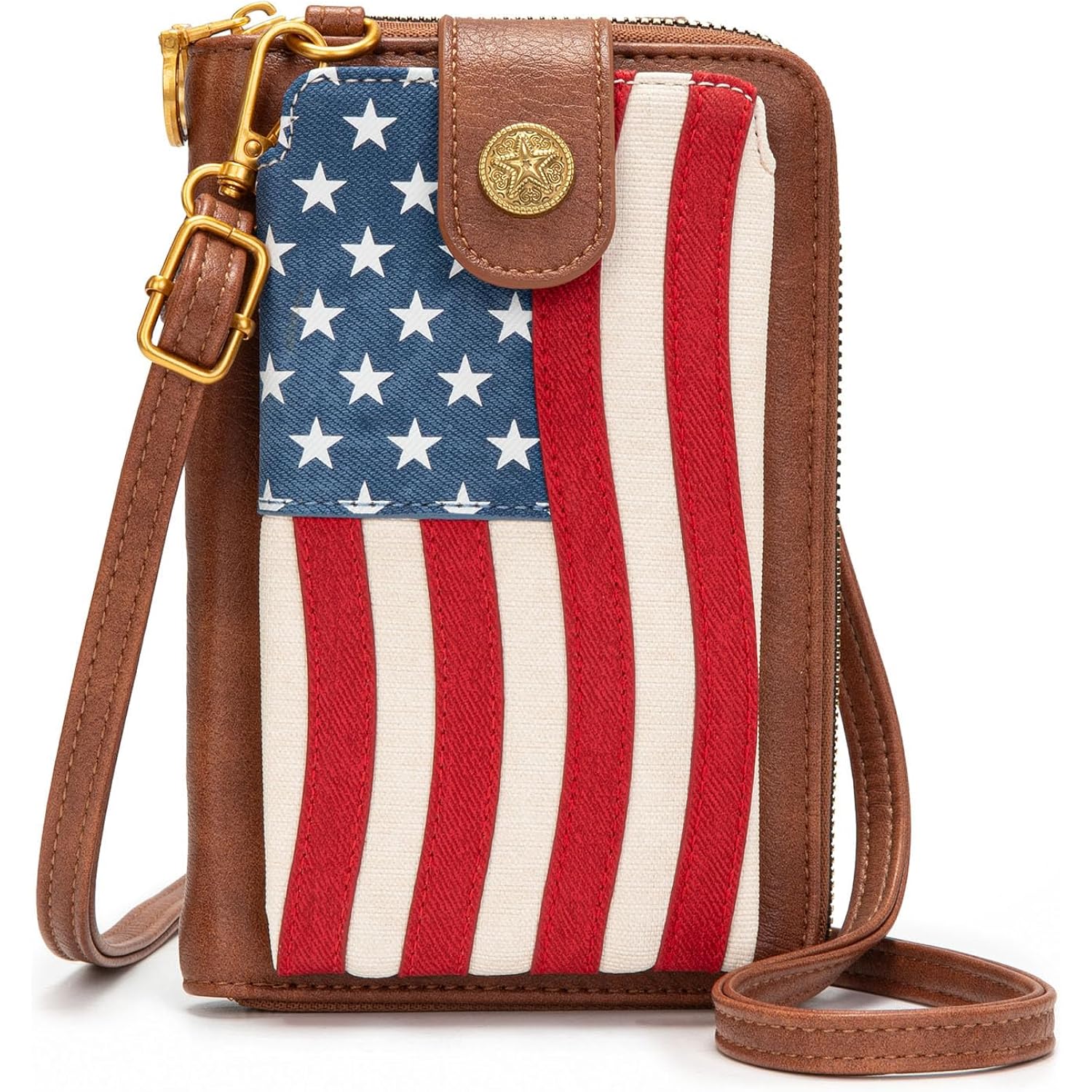 Montana West American Flag Phone Purse For Women Patriotic Crossbody Bag American Pride Cellphone Purse With Removable Strap