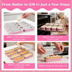 Mini Loaf Pans With Lids, 50 Pack Pink 6.8Oz For Party Favors | Fits Tartlets, Pudding Desserts, Loaf Slices And Sweet Samples; Single-Base Workflow Helps Limit Dish Handling.