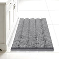 Bcoimo 24"×17" Chenille Bath Mat – Non-Slip with Backing Bath Rug Ultra-Absorbent and Machine Washable Bathroom Mat Quick-Dry Design. Ideal for Bathroom and Tub Areas